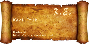 Karl Erik névjegykártya